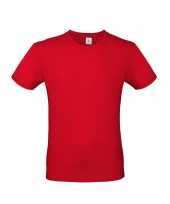 Set van 3x stuks basic heren shirt met ronde hals rood van katoen maat l 52 kopen