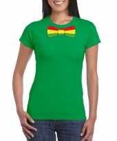 Shirt met rood geel groene limburg strik groen dames kopen
