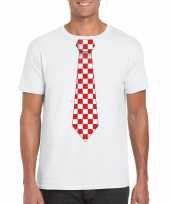 Shirt met rood witte brabant stropdas wit heren kopen