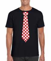 Shirt met rood witte brabant stropdas zwart heren kopen