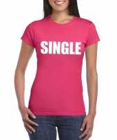 Single fun t-shirt roze voor dames kopen