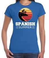 Spaans strandfeest-shirt spanish summer beach party outfit kleding blauw voor dames kopen