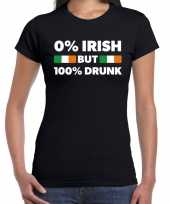 St patrick s day 0 irish but drunk t-shirt zwart dames kopen