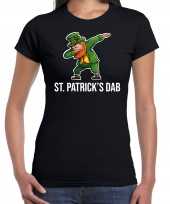 St patricks dab feest-shirt outfit zwart voor dames st patricksday swag dabbin kopen
