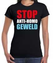Stop anti homo geweld protest betoging shirt zwart voor dames kopen