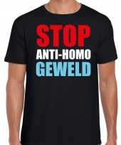 Stop anti homo geweld protest betoging shirt zwart voor heren kopen