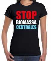 Stop biomassa centrales protest betoging shirt zwart voor dames kopen