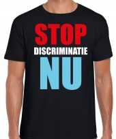 Stop discriminatie nu protest betoging shirt zwart voor heren kopen