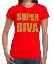 Super diva fun t-shirt rood voor dames kopen