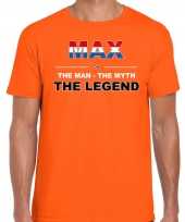 Supporter t-shirt max the legend oranje voor heren kopen