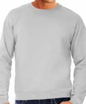 Sweater sweatshirt trui grijs met ronde hals en raglan mouwen voor mannen kopen