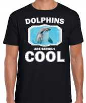 T shirt dolphins are serious cool zwart heren dolfijnen dolfijn shirt kopen