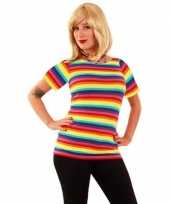 T shirt met fel gekleurde strepen voor dames kopen