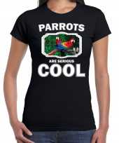 T shirt parrots are serious cool zwart dames papegaaien papegaai shirt kopen