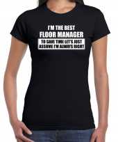 The best floormanager t-shirt verjaardag feest-shirt zwart voor dames kopen