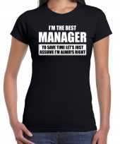 The best manager t-shirt verjaardag feest-shirt zwart voor dames kopen