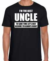 The best uncle always right t-shirt cadeau oom zwart heren kopen