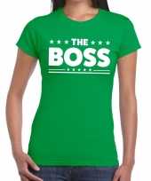 The boss fun t-shirt groen voor dames kopen