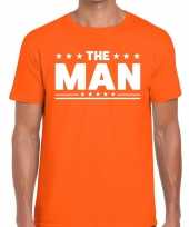 The man fun t-shirt oranje voor heren kopen