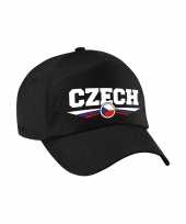Tsjechie czech landen pet baseball cap zwart voor volwassenen kopen