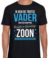 Vader is trots op zoon fun kado shirt zwart voor heren kopen