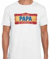 Vintage super papa kado shirt kleding wit voor heren kopen