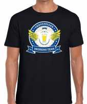 Vrijgezellenfeest blauw geel drinking team t-shirt zwart heren kopen