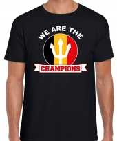 We are the champions zwart fan shirt kleding belgie supporter ek wk voor heren kopen