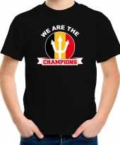 We are the champions zwart fan shirt kleding belgie supporter ek wk voor kinderen kopen