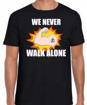 We never walk alone t-shirt coronacrisis zwart voor heren kopen