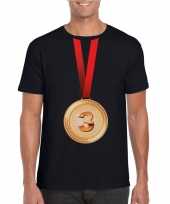 Winnaar bronzen medaille shirt zwart heren kopen