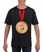 Winnaar bronzen medaille shirt zwart kinderen kopen