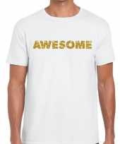 Wit awesome goud fun t-shirt voor heren kopen