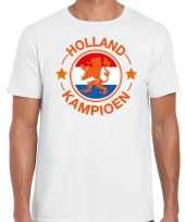 Wit fan shirt kleding holland kampioen met leeuw ek wk voor heren kopen