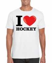 Wit i love hockey t-shirt heren kopen