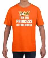 Woningsdag im the princess in this house t-shirts voor thuisblijvers tijdens koningsdag oranje meisjes kinderen kopen