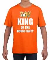 Woningsdag king of the house party t-shirts voor thuisblijvers tijdens koningsdag oranje kinderen jongens kopen