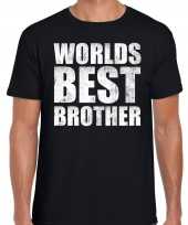 Worlds best brother kado t-shirt zwart voor heren cadeau shirt verjaardag kopen