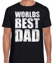 Worlds best dad kado t-shirt zwart voor heren cadeau shirt papa vaderdag verjaardag kopen