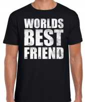 Worlds best friend kado t-shirt zwart voor heren cadeau shirt verjaardag kopen