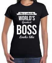 Worlds greatest boss kado shirt voor werkgevers zwart dames kopen