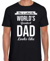 Worlds greatest dad kado shirt voor vaderdag verjaardag zwart heren kopen