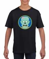 Zombie halloween t-shirt zwart voor jongens en meisjes kopen