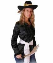 Zwart dames piraten overhemd kopen