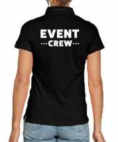 Zwart event crew polo shirt voor dames kopen