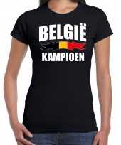 Zwart fan shirt kleding belgie kampioen ek wk voor dames kopen