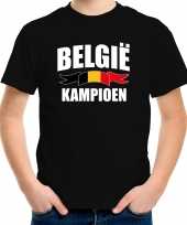 Zwart fan shirt kleding belgie kampioen ek wk voor kinderen kopen