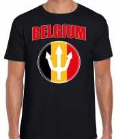 Zwart fan shirt kleding belgium met drietand ek wk voor heren kopen