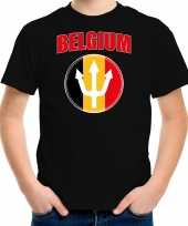Zwart fan shirt kleding belgium met drietand ek wk voor kinderen kopen