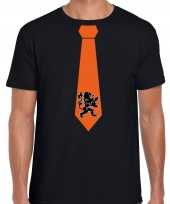 Zwart fan shirt kleding holland oranje leeuw stropdas ek wk voor heren kopen